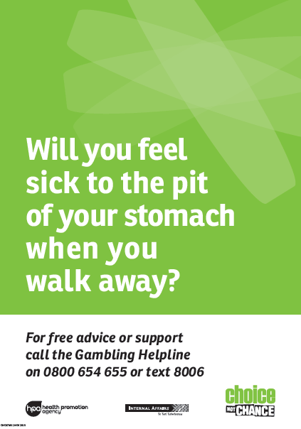 Choice Not Chance Harm Minimisation Poster Choice Not Chance harm minimisation poster.